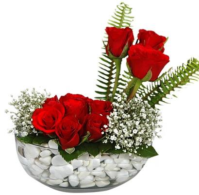 cam içerisinde 9 adet kirmizi gül  Artvin çiçek siparişi vermek 