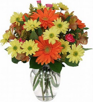  Artvin hediye sevgilime hediye çiçek  vazo içerisinde karışık mevsim çiçekleri