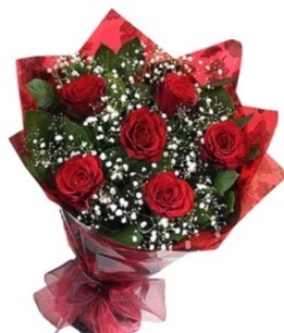 6 adet kırmızı gülden buket  Artvin yurtiçi ve yurtdışı çiçek siparişi 